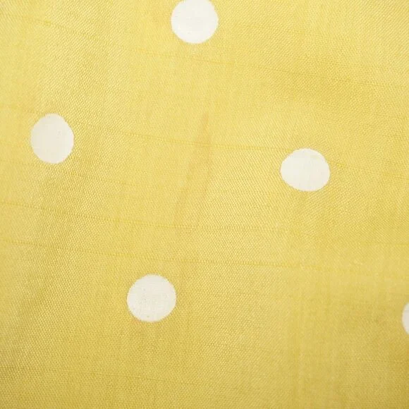 Vintage 50s Yellow Polkadot Pleated Swing Dress